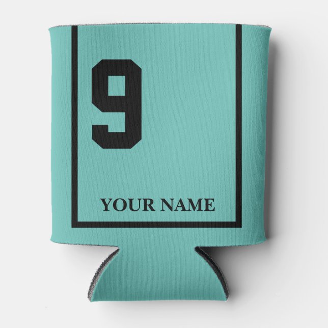 Enfriador De Latas 9 Turquesa con Personalizado de la manta de la sil (Anverso)