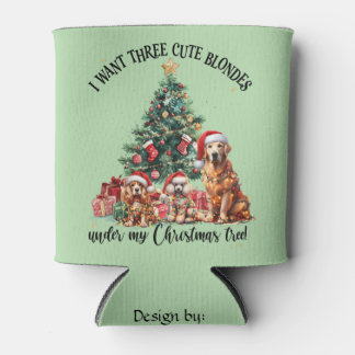 Enfriador De Latas A cute dog and puppy lover Christmas design