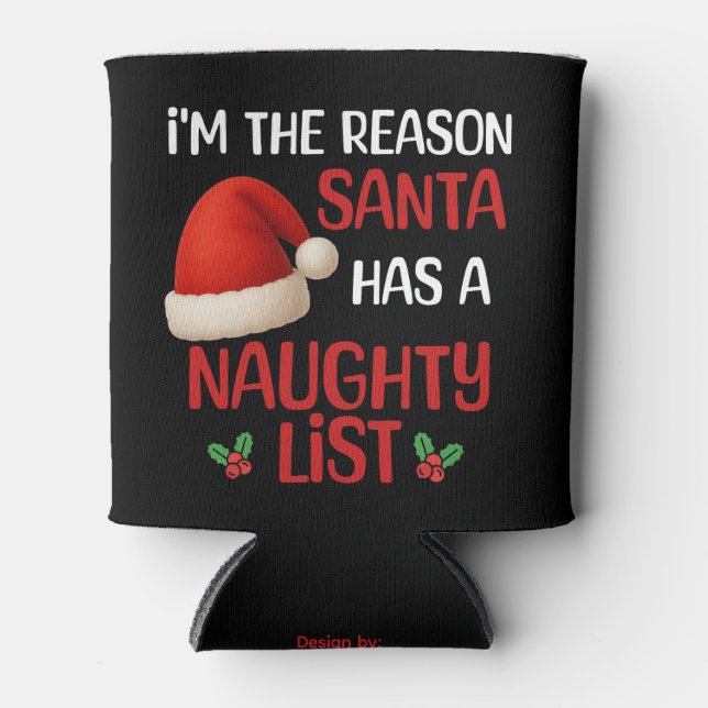 Enfriador De Latas A funny Christmas naughty list design (Anverso)