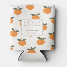 Enfriador De Latas A Little Cutie Orange Gender Neutral Baby Shower