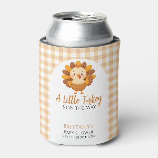 Enfriador De Latas A Little Turkey Baby Shower Thanksgiving (Lata Anverso)