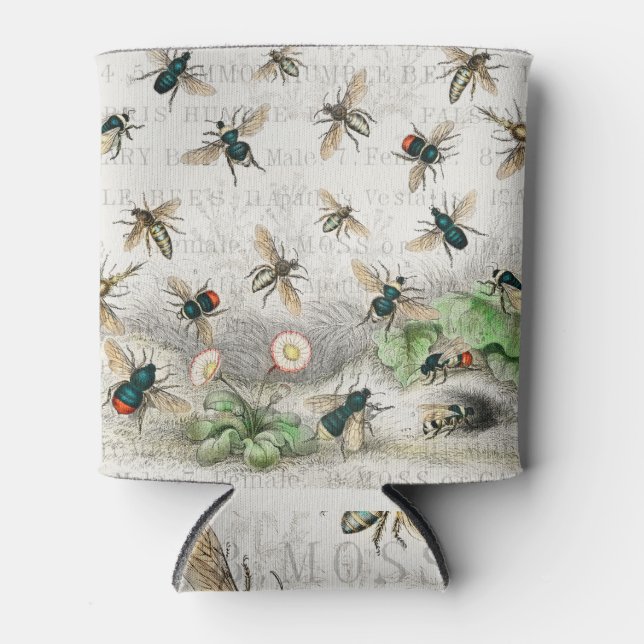 Enfriador De Latas Abeja Miel Trabajador Reina Abejas Antigüo (Anverso)