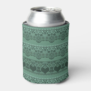 Enfriador De Latas Abertura verde de encaje vintage para la decoració