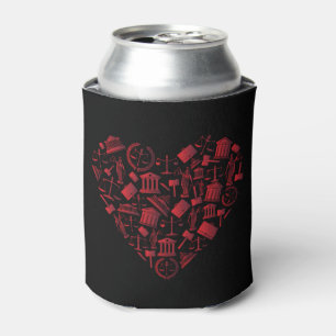 Enfriador De Latas Abogado Corazón Rojo - Arte Grunge de Ley de Amor