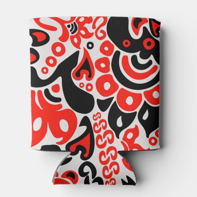 Enfriador De Latas Abrupción del patrón floral del arte folklórico ét (Reverso)