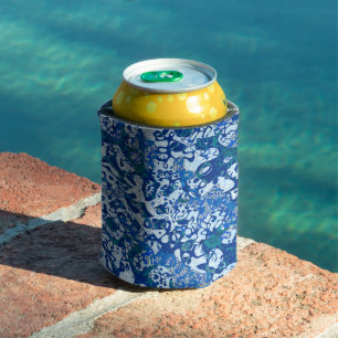 Enfriador De Latas Abstracción gráfica con manchas azules