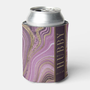 Enfriador De Latas Abstract Agate Boda Marido Mauve ID827