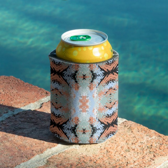 Enfriador De Latas Abstract Split Ends Pattern And Soft Pastels (Piscina in situ)