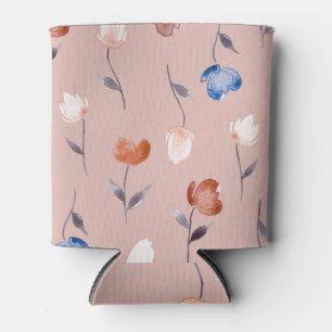 Enfriador De Latas Abstracto Acuarela Floral: Pastel Seamless.