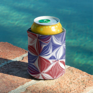 ENFRIADOR DE LATAS ABSTRACTO DE AZUL ROJO PATRIOTA