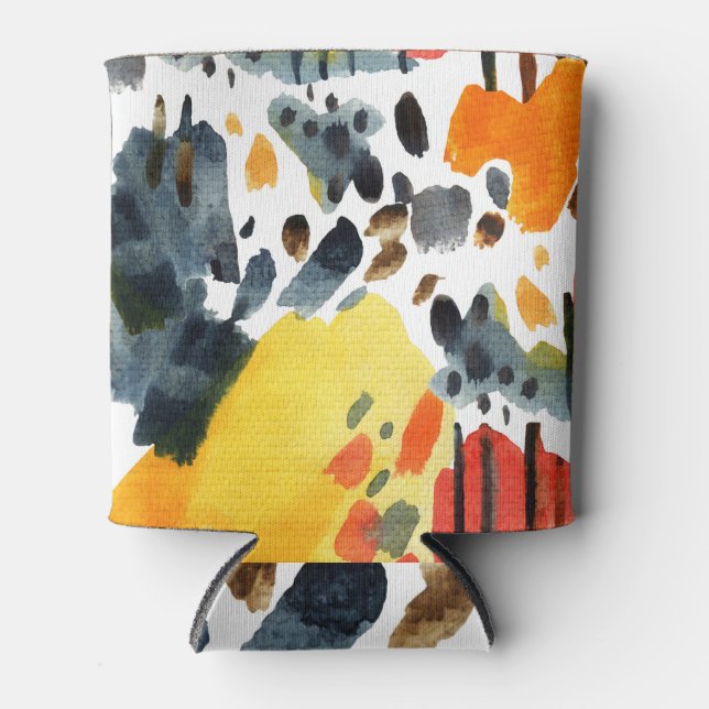 Enfriador De Latas Abstrato acuarela desemboca en un patrón sin solda (Anverso)