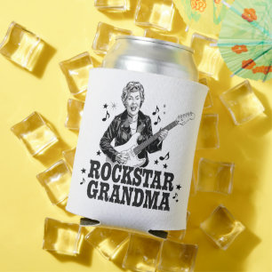 Enfriador De Latas Abuela Rockstar - Diseño de música divertida y ret