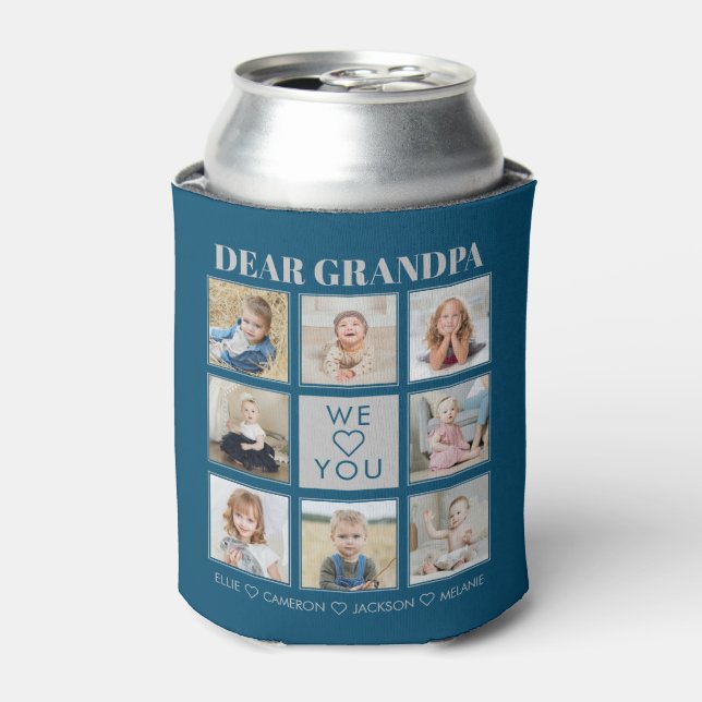 Enfriador De Latas Abuelo personalizado moderno te queremos 8 fotos (Lata Anverso)