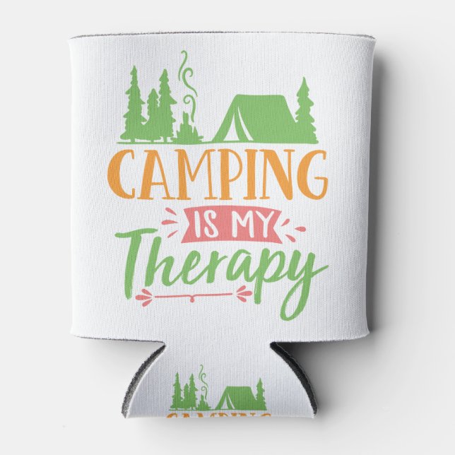 Enfriador De Latas acampar es mi terapia (Anverso)