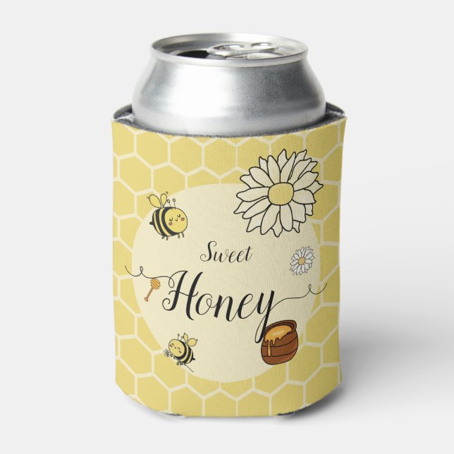 Enfriador De Latas Aceite dulce Cute Pequeño Refrigerador de abejas (Lata Anverso)