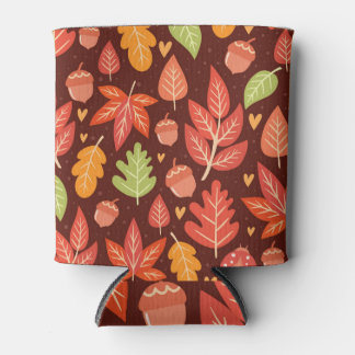 Enfriador De Latas Acornos, hojas de otoño, tapicería forestal