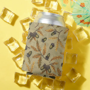 Enfriador De Latas Acorns y hojas de roble en crudo
