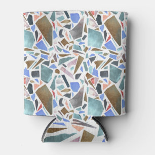 Enfriador De Latas acuarela abstracta: fondo blanco dibujado a mano.