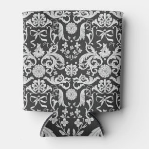 Enfriador De Latas acuarela barroca: negro rococó, blanco.