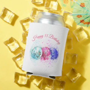 Enfriador De Latas Acuarela Bebida tropical paraguas Personalizado de
