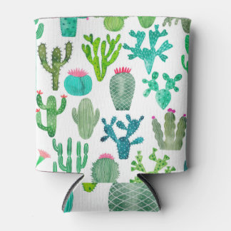 Enfriador De Latas Acuarela Cactus Set: Colección artística