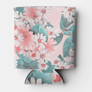 Enfriador De Latas Acuarela de Chamomile: diseño floral sin foco