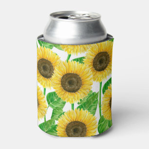 Enfriador De Latas acuarela de girasoles