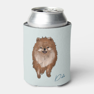 Enfriador De Latas acuarela de tan Pomerania sobre refrigerador de be