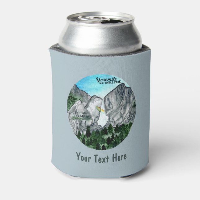 Enfriador De Latas Acuarela del Parque Nacional personalizado Yosemit (Reverso de la lata)