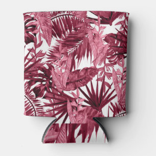 Enfriador De Latas Acuarela Foliage Púrpura, Floral Seamless.