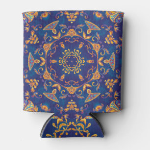 Enfriador De Latas Acuarela Kaleidoscope Mandala Oriental Design.