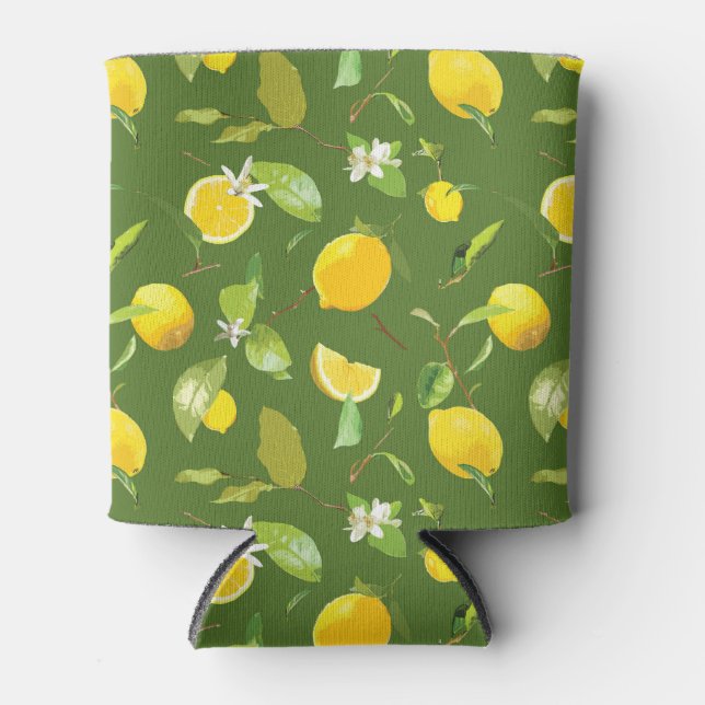 Enfriador De Latas Acuarela Limón y Hojas 5 (Anverso)