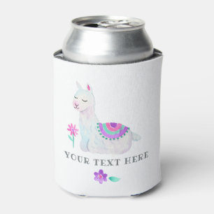Enfriador De Latas Acuarela Llama Kids Birthday Fiesta