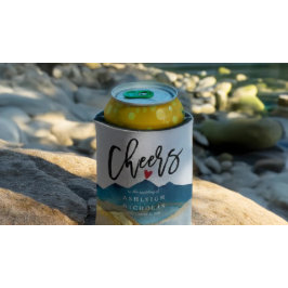 Enfriador De Latas Acuarela Montañas Doradas Bodas vitorean para amar