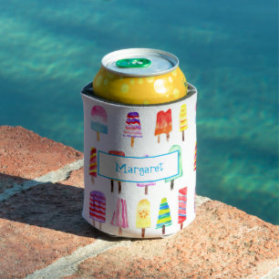 Enfriador De Latas Acuarela Popsicle Ice Cream Barras Personalizadas