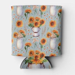 Enfriador De Latas Acuarela Rústica Sunita, Patrón Sin Marea.