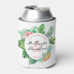 Enfriador De Latas Acuarela Tropical Pineapple Orquídea Favor de la B