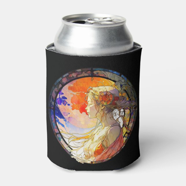 Enfriador De Latas Acuarela vibrante del Refrigerador de bebidas Chic (Lata Anverso)