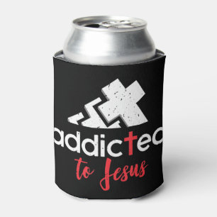 Enfriador De Latas Adictos a Jesús - Hombres cristianos dan T-Shi