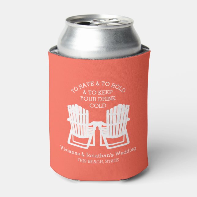 Enfriador De Latas Adirondack Chairs Coral (Lata Anverso)