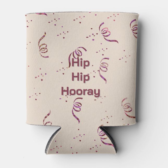 Enfriador De Latas Adult Birthday Ribbon and Confetti Pattern (Anverso)