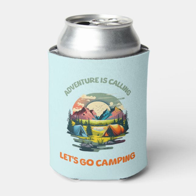 Enfriador De Latas Adventure is Calling let go camping (Lata Anverso)