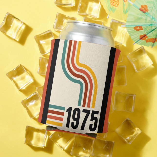 Enfriador De Latas Afiche de época de las franjas retro de 1975 (Verano in situ)