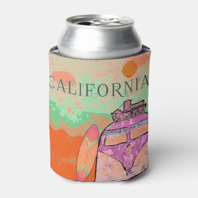 Enfriador De Latas Afiche de viaje de California (Lata Anverso)