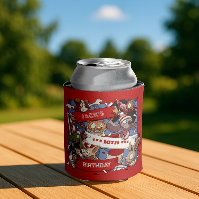 Enfriador De Latas Aficionados a los animales divertidos Cumpleaños A (Subido por el creador)