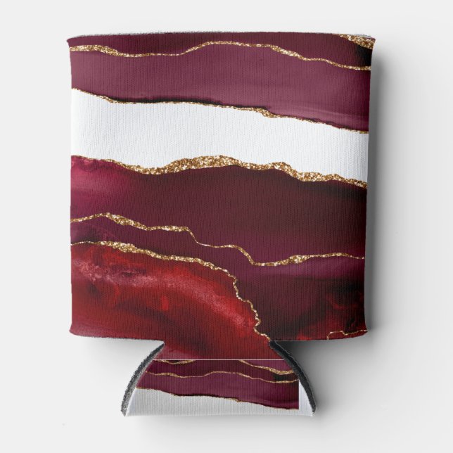 Enfriador De Latas Agate burdeos y oro (Anverso)