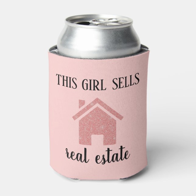 Enfriador De Latas Agente de bienes raíces de oro Rosa (Lata Anverso)