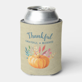 Enfriador De Latas Agradecimiento bendecido con calabaza Naranja