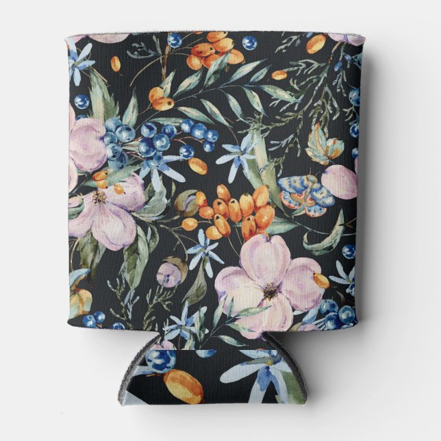 Enfriador De Latas Agua suave: bayas florales rosas (Anverso)