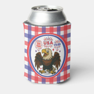 Enfriador De Latas Águila calva con fuegos artificiales - Estados Uni